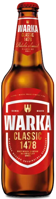Piwo Warka jasne pełne 0,5l 5,2% but. zw. widok główny
