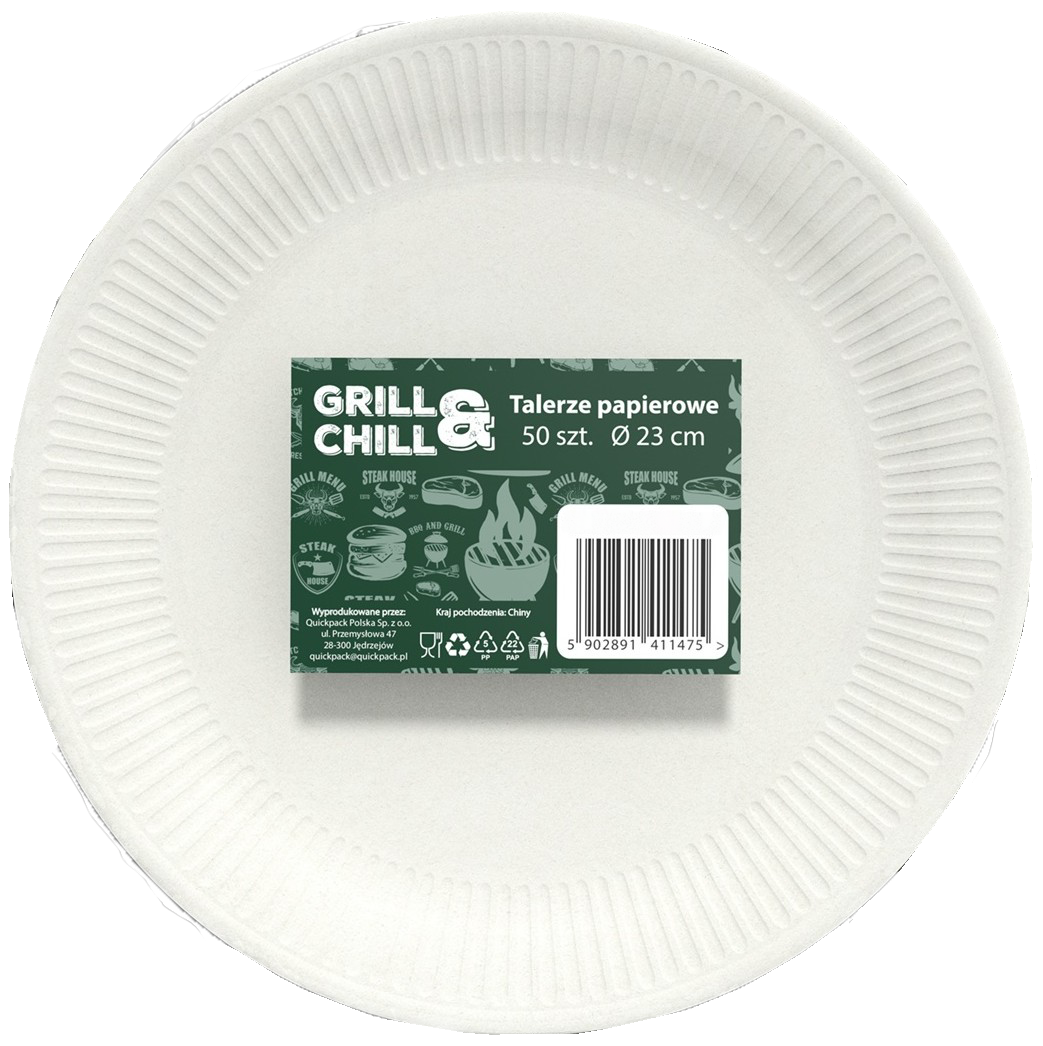 Talerze papierowe Grill&Chill 23cm 50szt widok 1