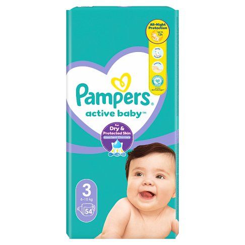 Pieluchy 3 midi 6-10kg active baby Pampers 54szt widok 4
