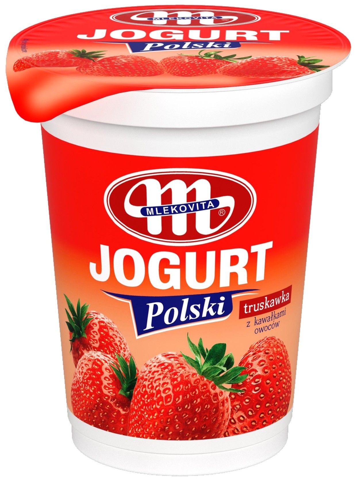Jogurt truskawkowy Polski Mlekovita 350g widok główny