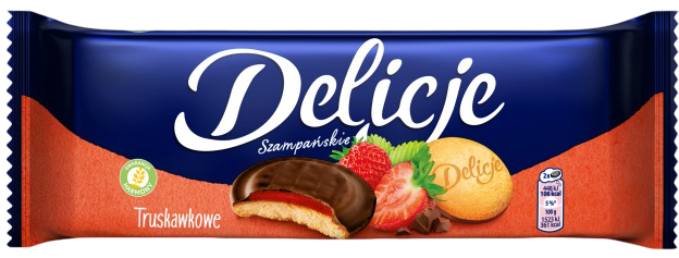 Biszkopty z galaretką truskawkową Delicje 147g widok główny