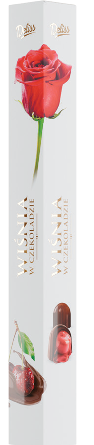 Bombonierka róża wiśnia w czekoladzie Deliss 140g widok 2