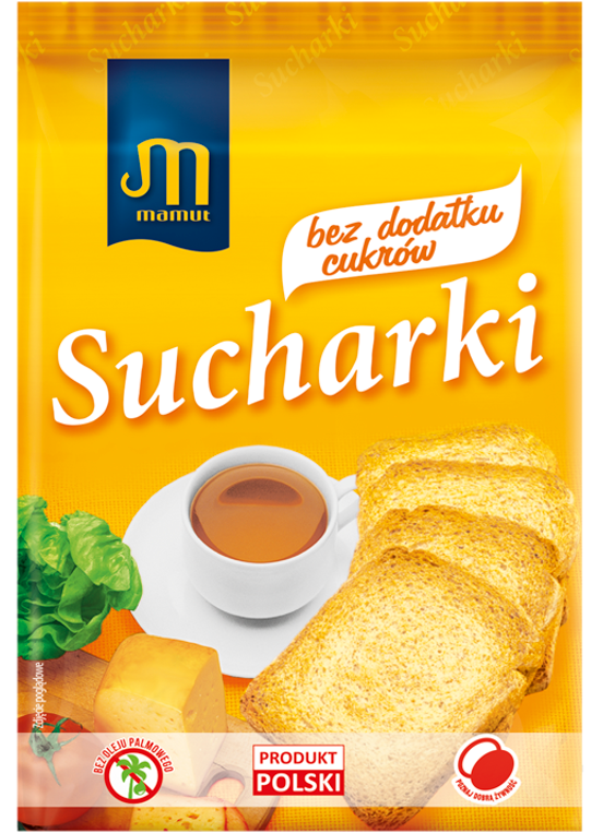 Sucharki bez dodatku cukrów Mamut 225g widok 1