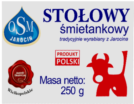 Stołowy śmietankowy 74% OSM Jarocin 250g widok 1