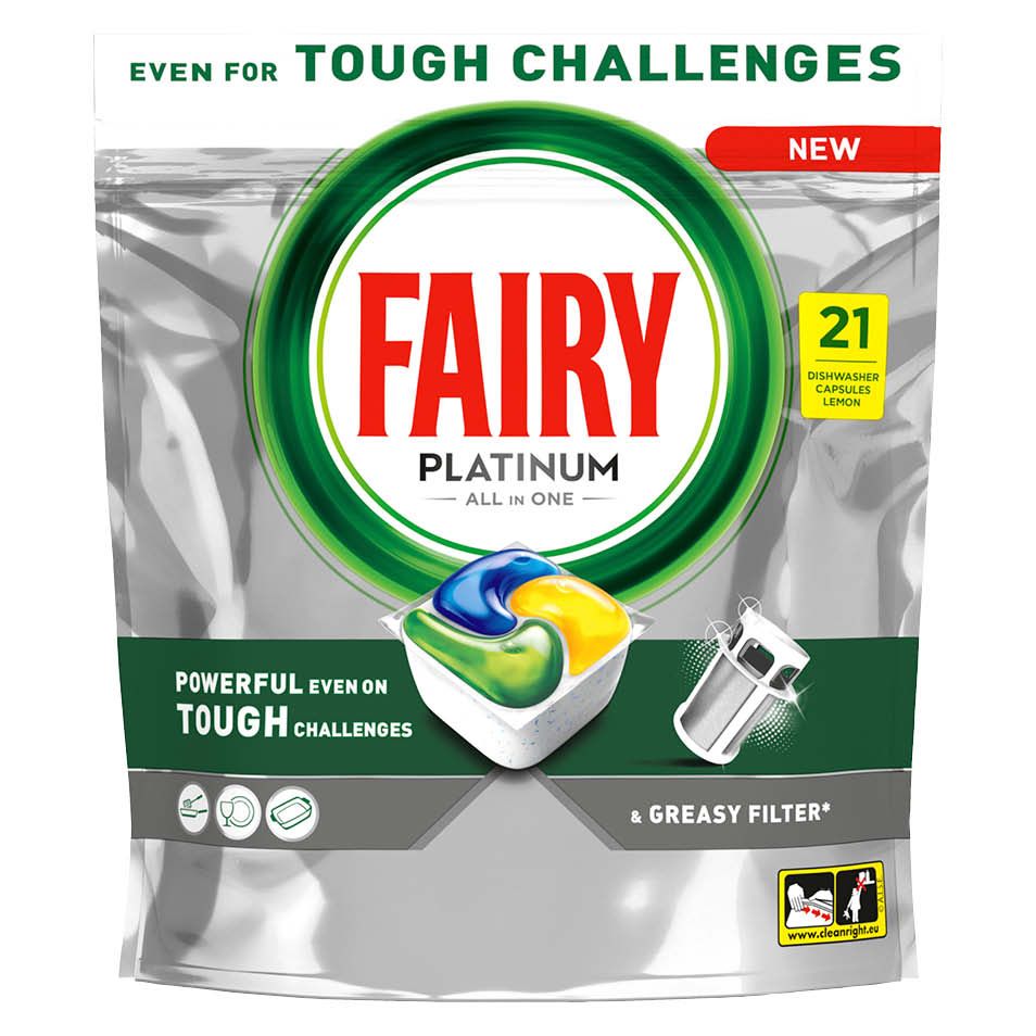 Kapsułki do zmywarki Fairy platinum 21szt widok 1
