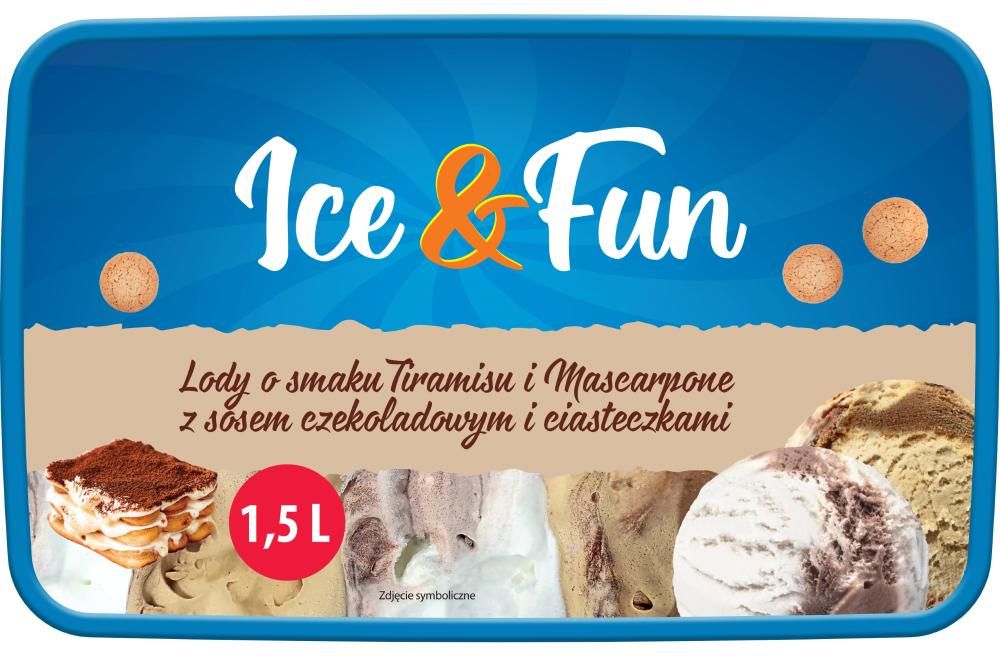 Lody o smak. tiramisu i mascarpone Ice&Fun 1,5l widok 1