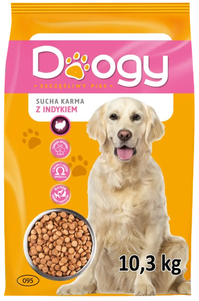 Karma dla psa sucha z indykiem Doogy 10,3kg widok 1