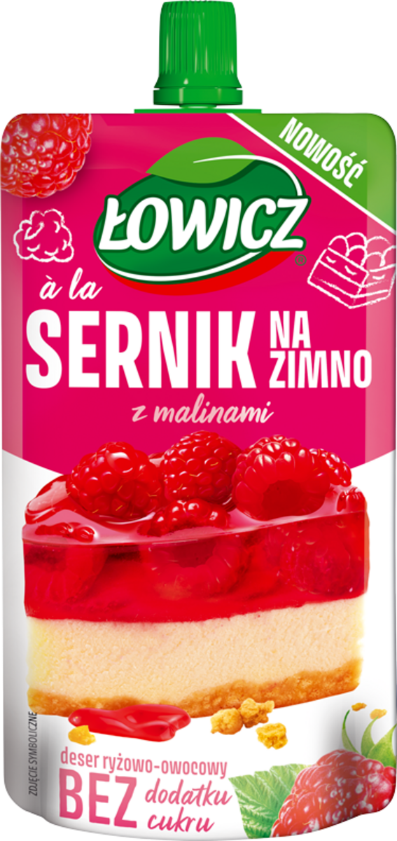 Deser a'la sernik na zimno z malinami Łowicz 100g widok 1