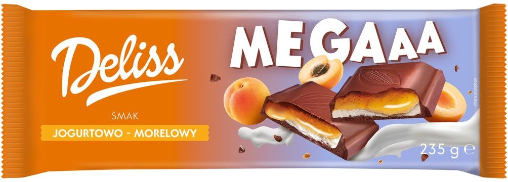 Czekolada mleczna jogurtowo morelowa Deliss 235g widok główny