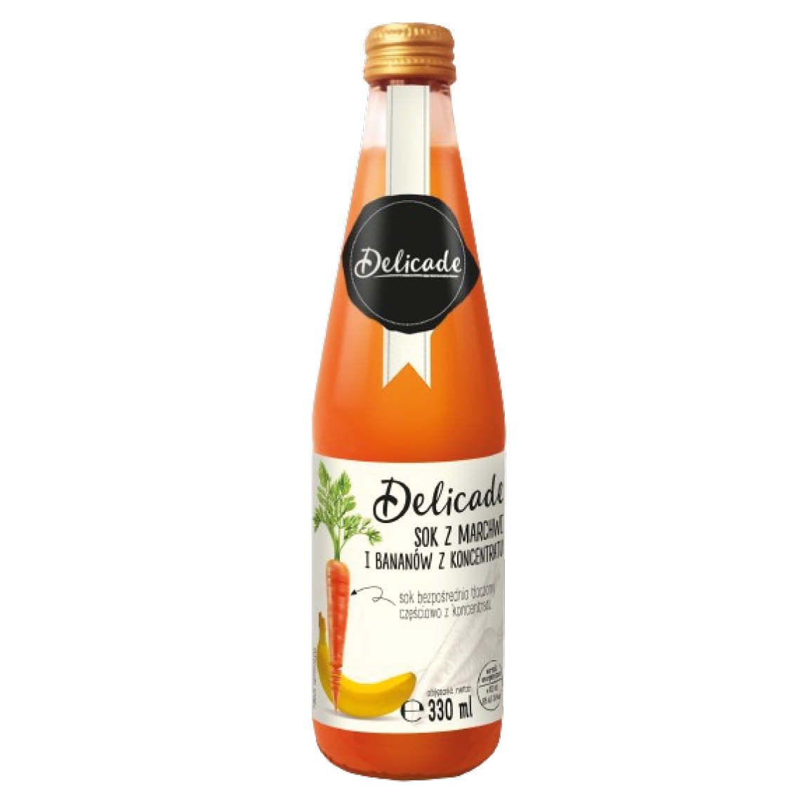 Sok z marchwi i bananów Delicade 330ml widok 1