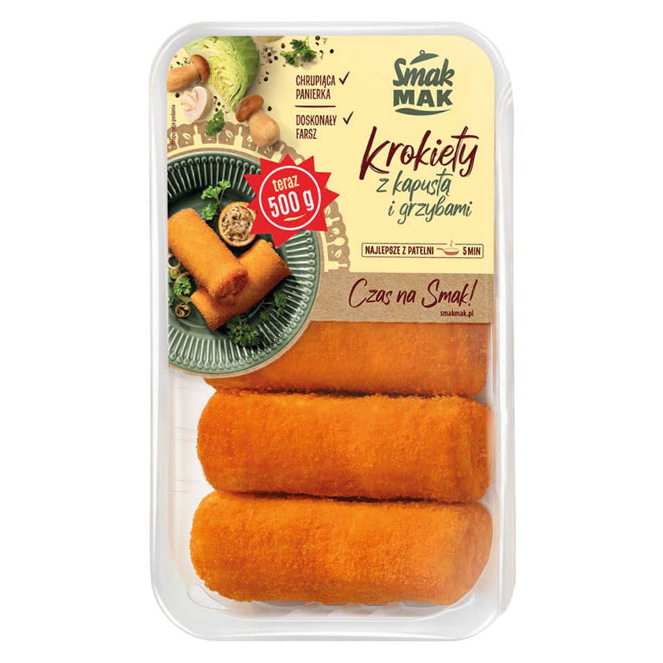 Krokiety z kapustą i grzybami Smakmak 500g widok 1