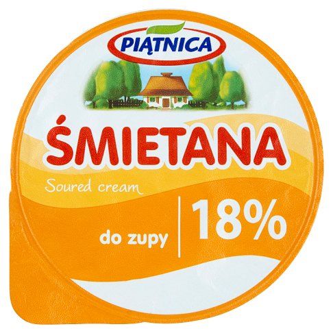 Śmietana 18% OSM Piątnica 200g widok główny