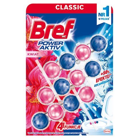 Zawieszka do wc Bref power aktiv kwiat 3x50g widok 1