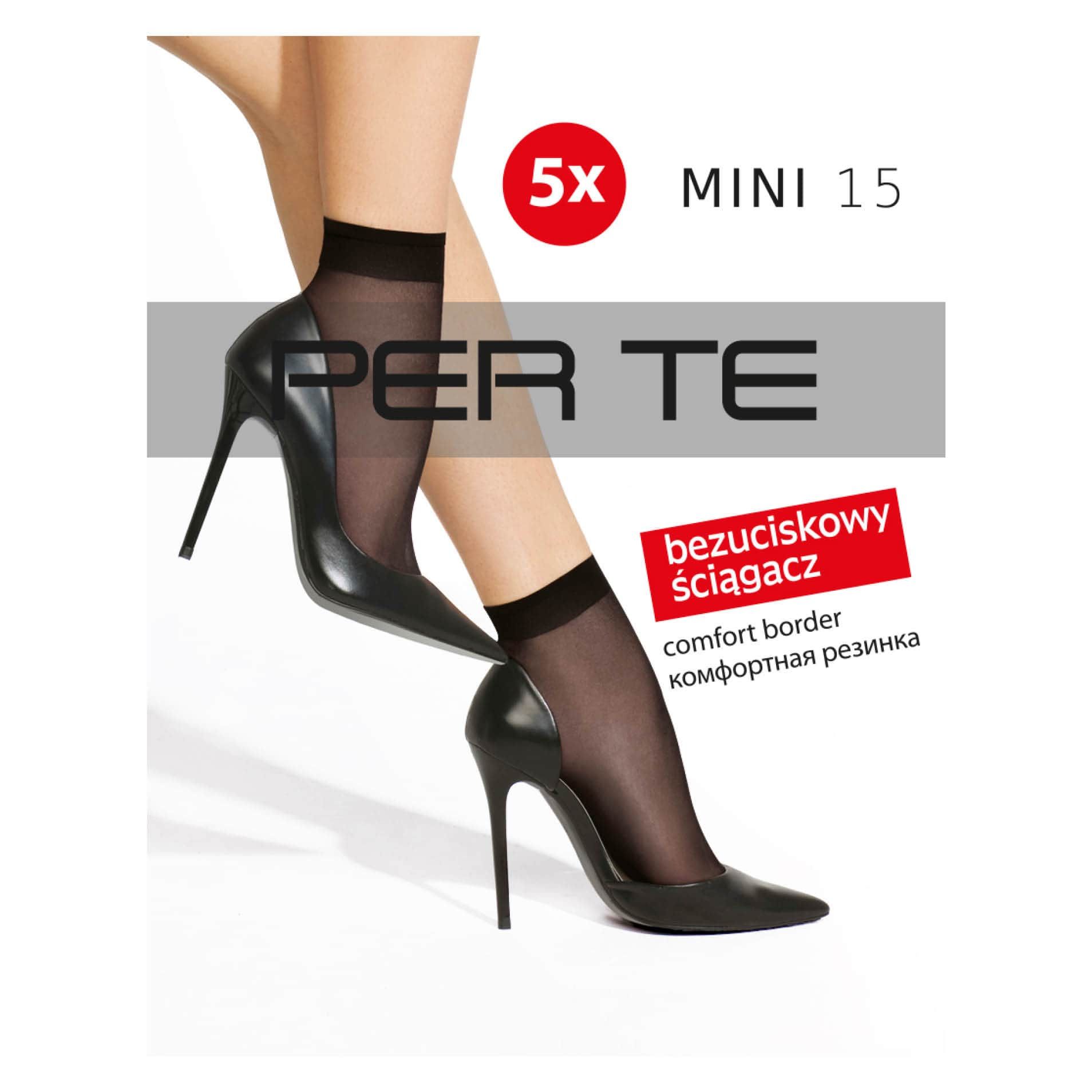 Skarpetki mini 15den 5 par czarne widok 1