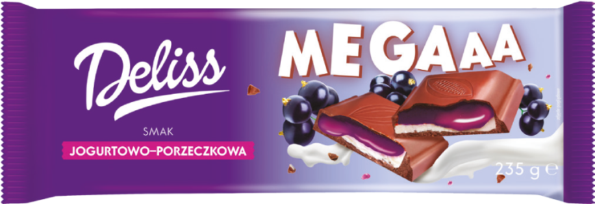 Czekolada mleczna jogurtowo porzeczk. Deliss 235g widok główny
