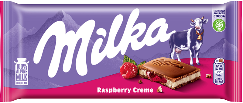 Czekolada raspberry creme Milka 100g widok 1