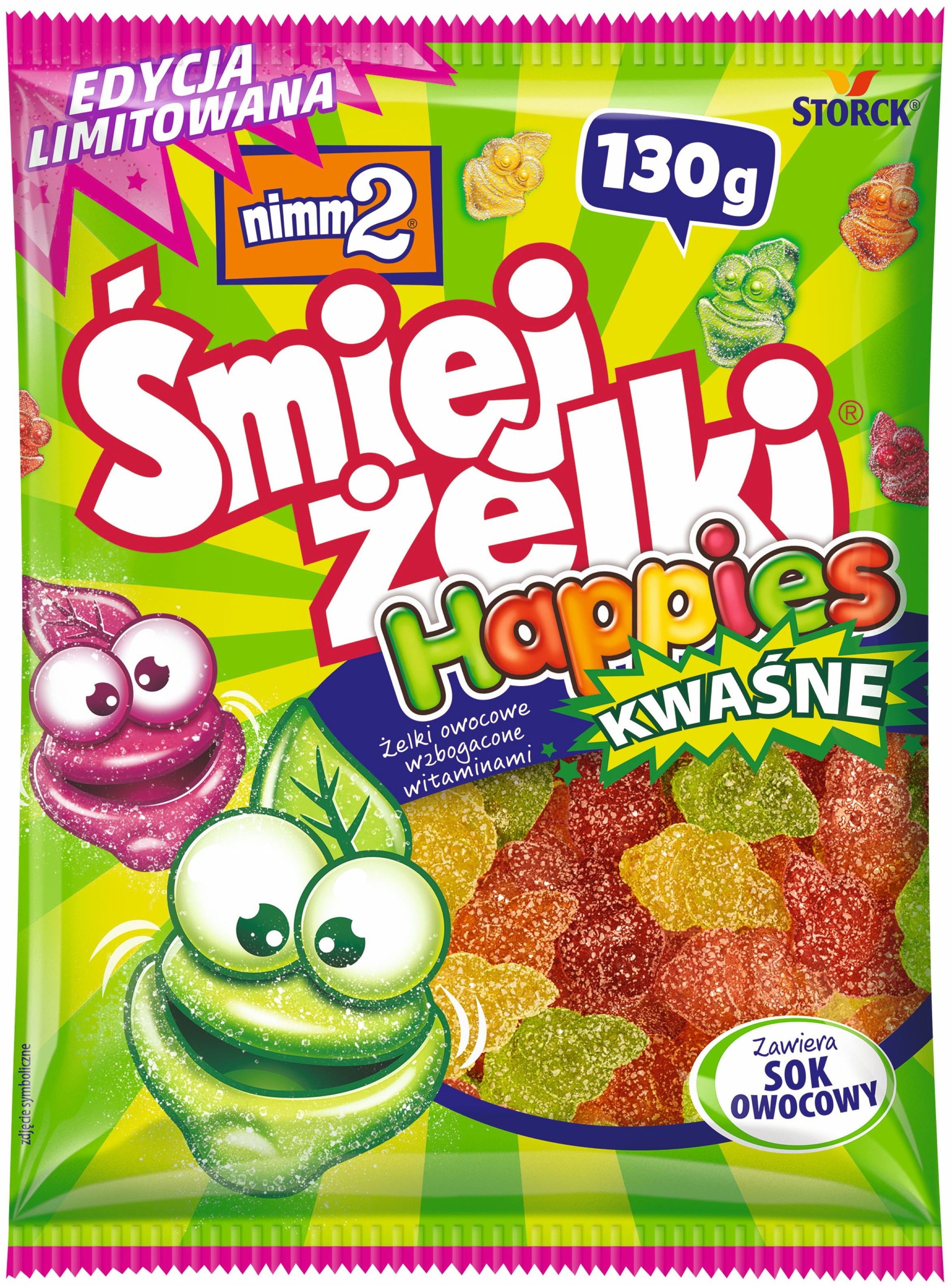 Żelki Śmiejżelki happies kwaśne 130g widok 1