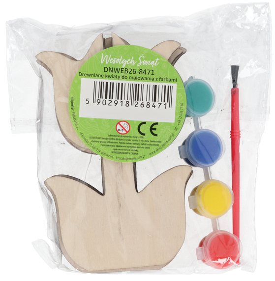 Drewniane kwiaty do malowania z farbami WN26 widok 1