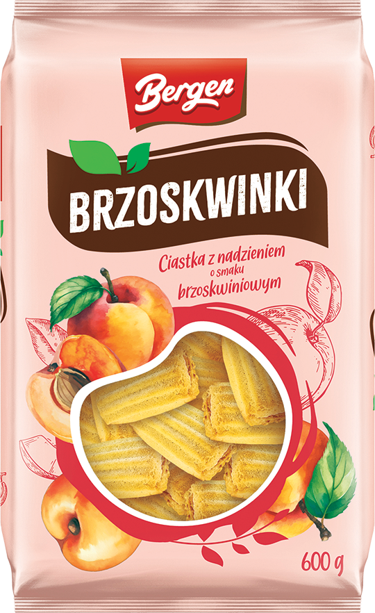 Ciastka Brzoskwinki z nadz. brzosk. Bergen 600g widok główny 