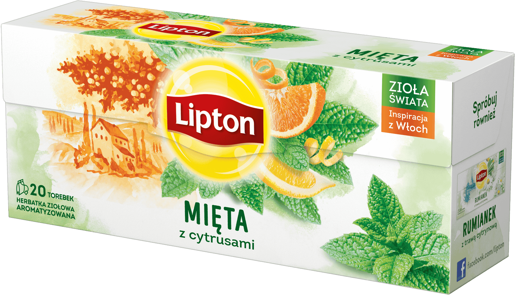 Herbatka ziołowa mięta z cytrusami Lipton 20x1,3g widok 1
