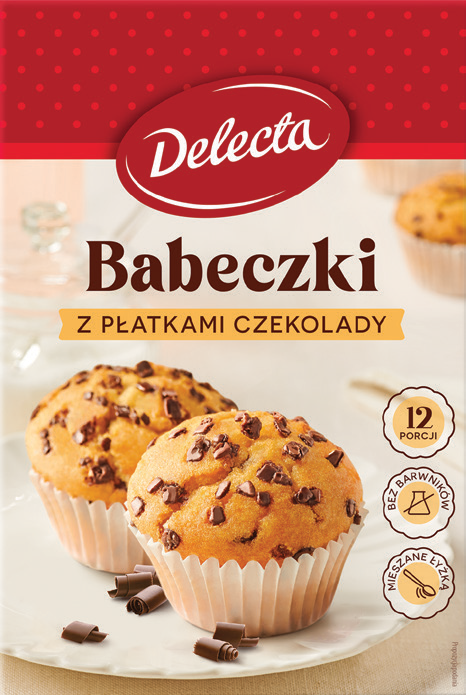 Babeczki z płatkami czekolady Delecta 280g widok główny