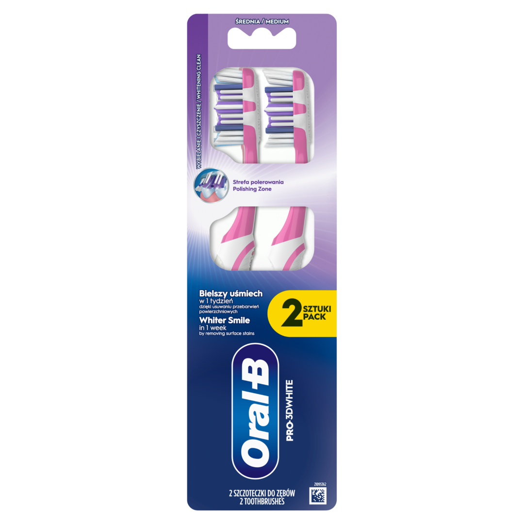 Szczoteczka d/z medium 3DWhite Oral-B 2szt widok 1