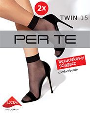 Skarpetki lycra Perte 2 pary beż widok 1