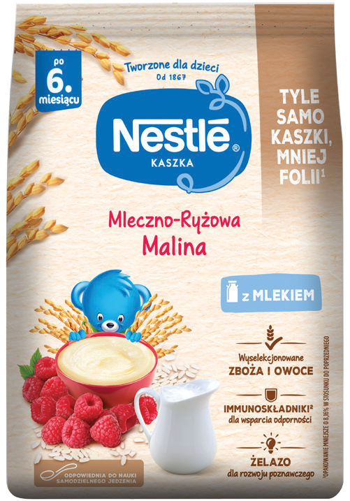 Kaszka mleczno-ryżowa malina Nestle 230g widok główny