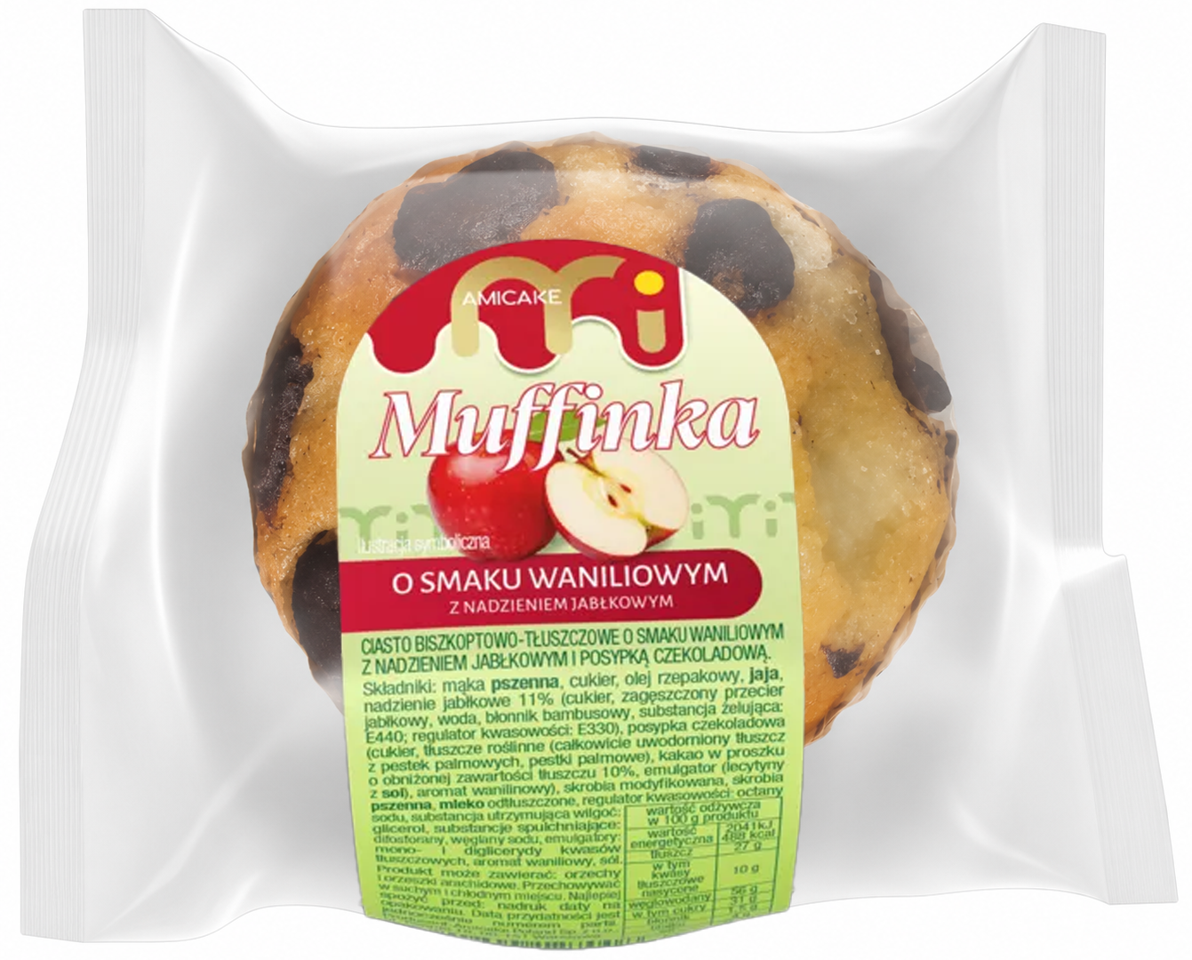 Muffinka waniliowa z nadz. jabłkowym Amicake 75g widok 1