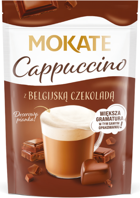 Kawa cappuccino z belgijską czekoladą Mokate 140g widok główny