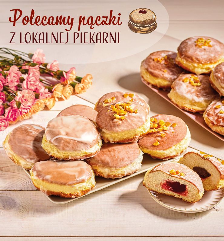 Polecamy pączki z lokalnej piekarni!