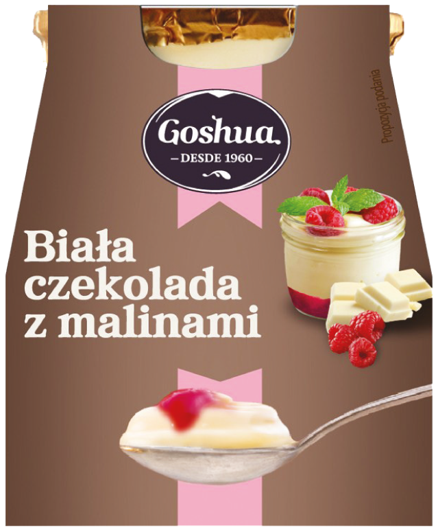 Deser biała czekolada z maliną Goshua 125g widok główny 