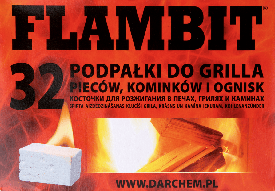 Podpałka biała Flambit 32 kostki widok główny