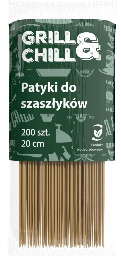 Patyczki do szaszłyków Grill&Chill 20cm 200szt. widok 1