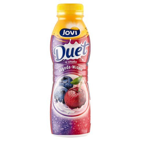 Jogurt pitny jagoda wiśnia Jovi Duet 350g widok 1