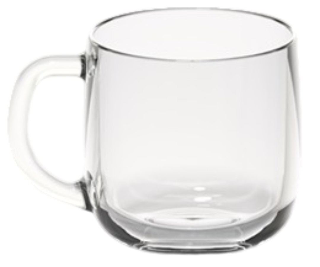 Kubek szklany z uchem 350ml widok 1