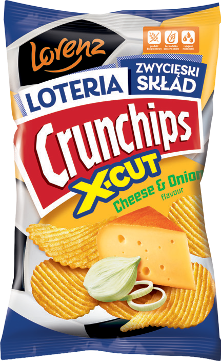 Chipsy Crunchips X-cut ser i cebula 130g widok główny