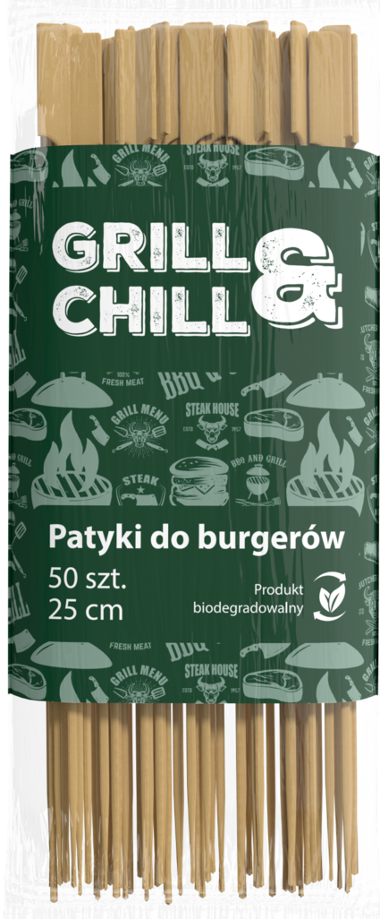 Patyki do burgerów Grill&Chill 25cm 50szt widok 1