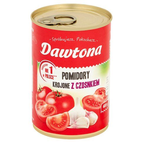 Pomidory krojone z czosnkiem Dawtona 400g widok 2