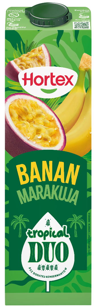 Napój niegaz. ban marakuja Tropical Duo Hortex 1l widok główny