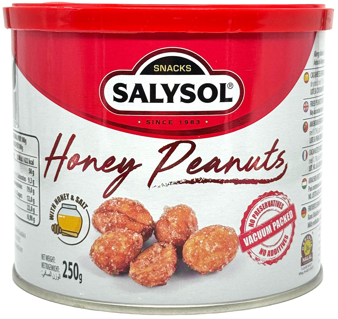 Orzeszki ziemne honey peanuts Salysol 250g puszka widok 1