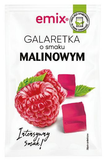 Galaretka malinowa Emix 75g widok główny