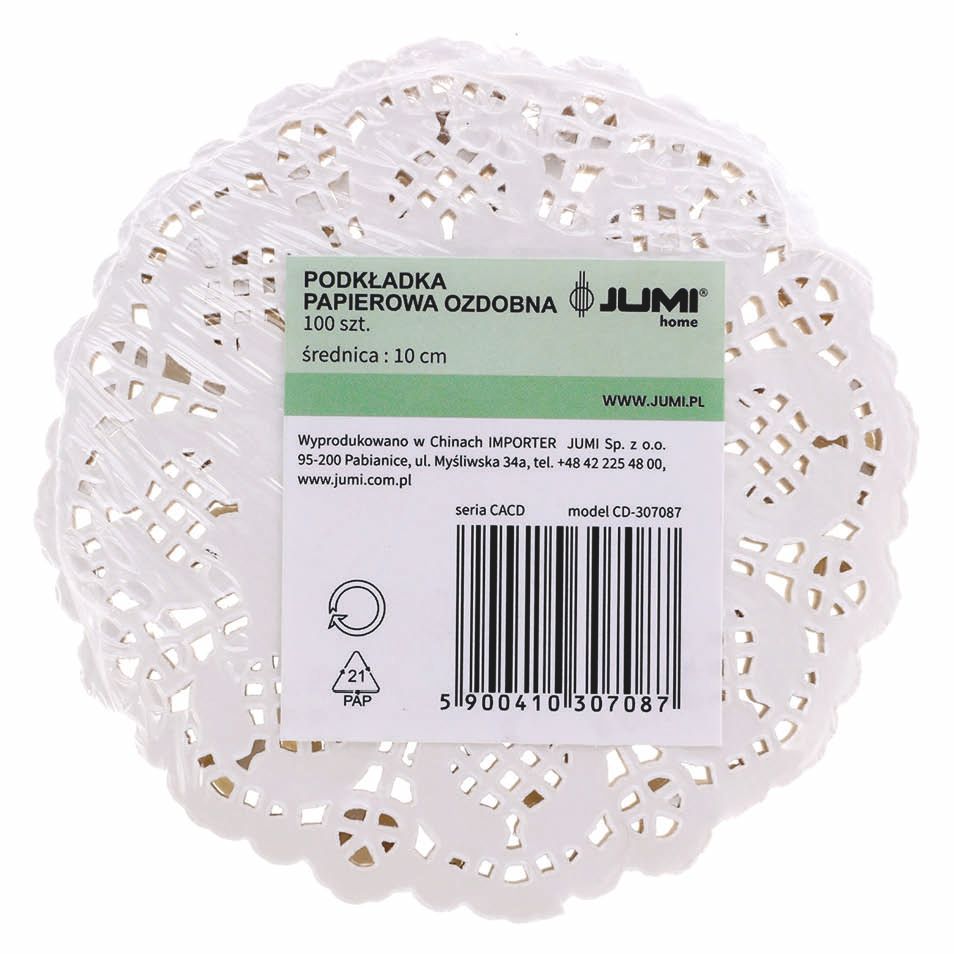 Podkładka papierowa ozdobna śr.10cm 100szt widok 1