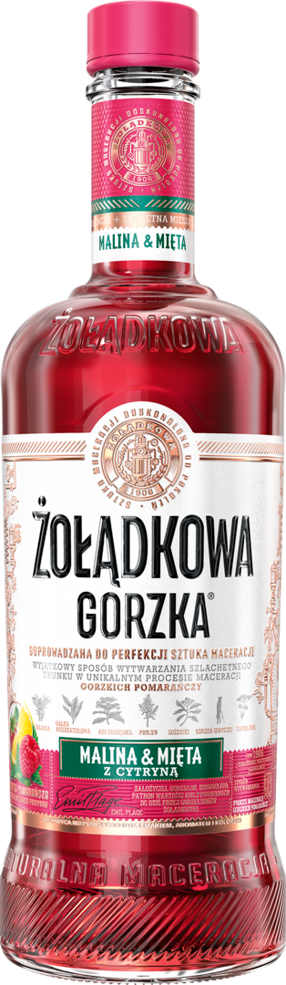 Likier Żołądkowa gorzka malina mięta cytr 0,5l 25% widok 1