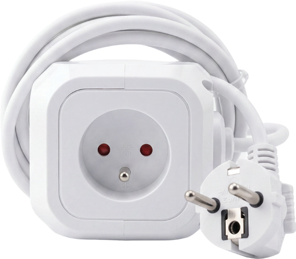 Przedłużacz kostka z USB 2m widok główny