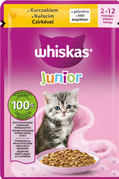 Karma dla kota mokra z kurczak. Whiskas junior 85g widok 1