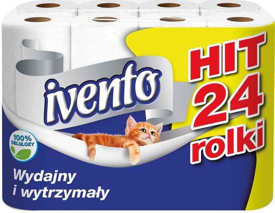 Papier toalet. Ivento celuloza A24x136l 2w 14,96m widok główny