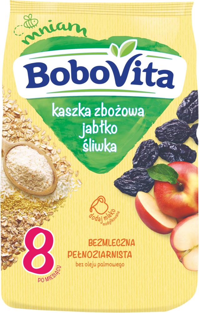Kaszka zbożowa jabłko śliwka Bobovita 180g widok główny