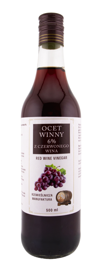 Ocet winny z czerwonego wina Polbioeco 0,5l widok 1