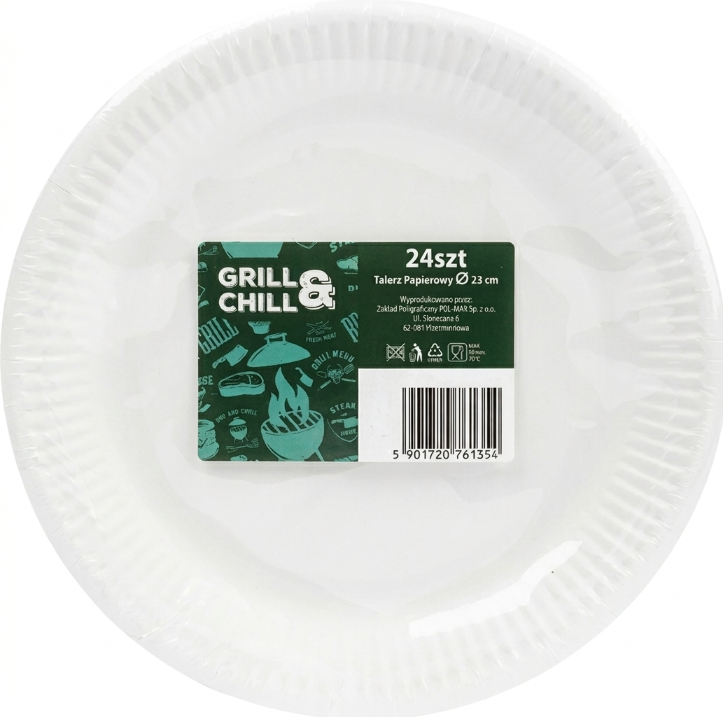 Talerze papierowe Grill&Chill 23cm 24szt widok główny